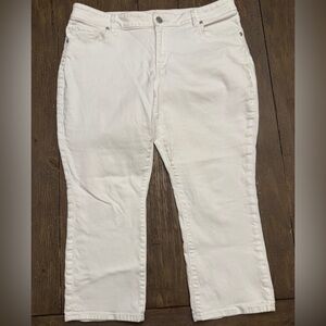 LOFT Women's Crisp White Ankle Jeans Kick Crop